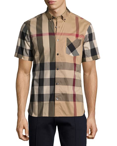 short sleeve burberry mens shirt